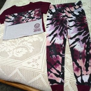 Justice Girls Athletic Pants and Crop T-shirt size M (10)